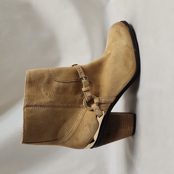 Vince Camuto Shoes - Vince Camuto Gregger Bamboo Leather Heeled Ankle Boots Booties (w size 7)